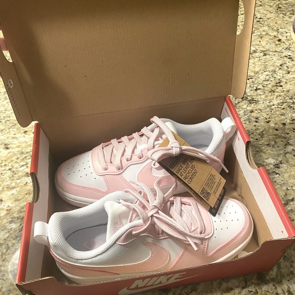 Brand new never worn youth girls Nike court borough low recraft sneakers